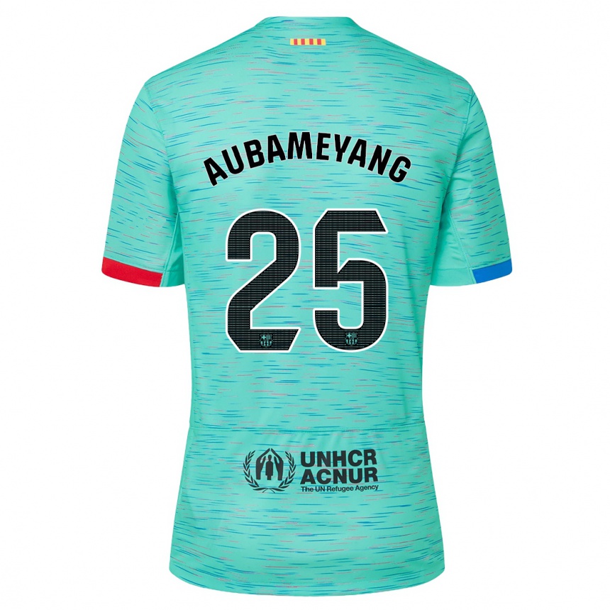 Niño Fútbol Camiseta Pierre Emerick Aubameyang #25 Aguamarina Clara Equipación Tercera 2023/24