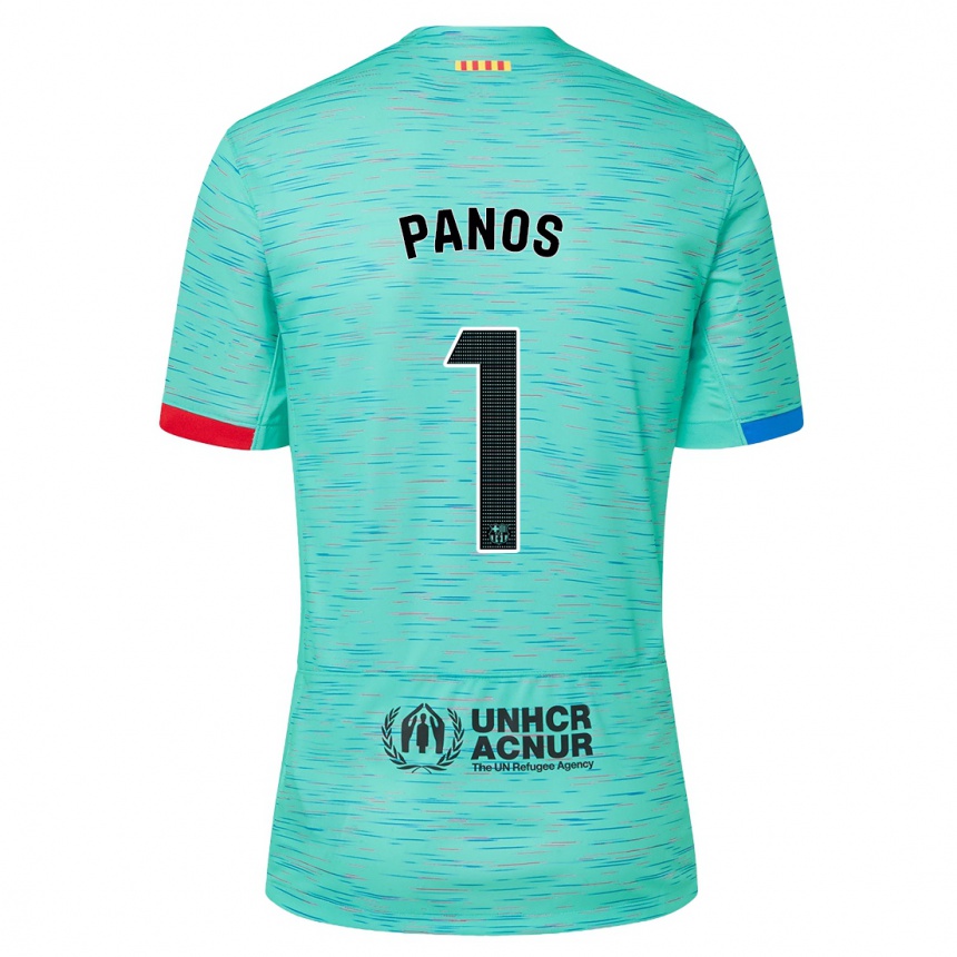 Niño Fútbol Camiseta Sandra Panos #1 Aguamarina Clara Equipación Tercera 2023/24