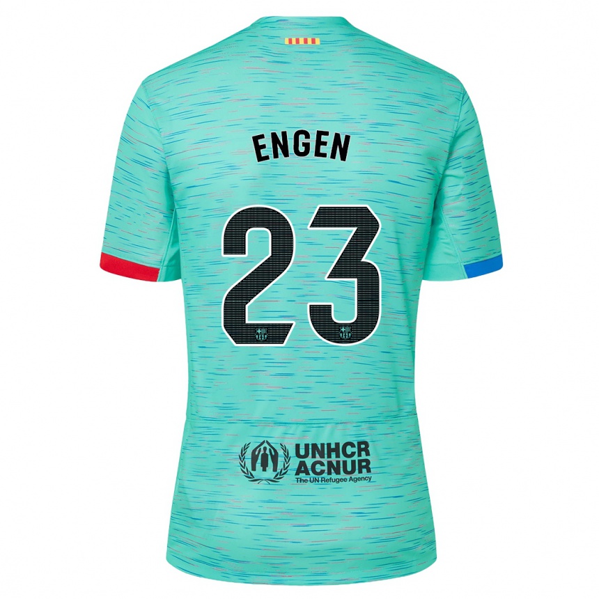 Niño Fútbol Camiseta Ingrid Engen #23 Aguamarina Clara Equipación Tercera 2023/24