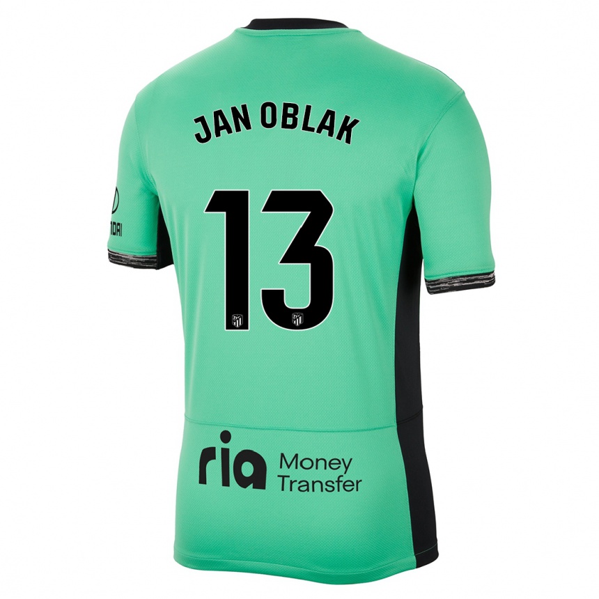 Niño Fútbol Camiseta Jan Oblak #13 Primavera Verde Equipación Tercera 2023/24