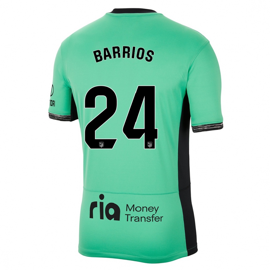 Niño Fútbol Camiseta Pablo Barrios #24 Primavera Verde Equipación Tercera 2023/24