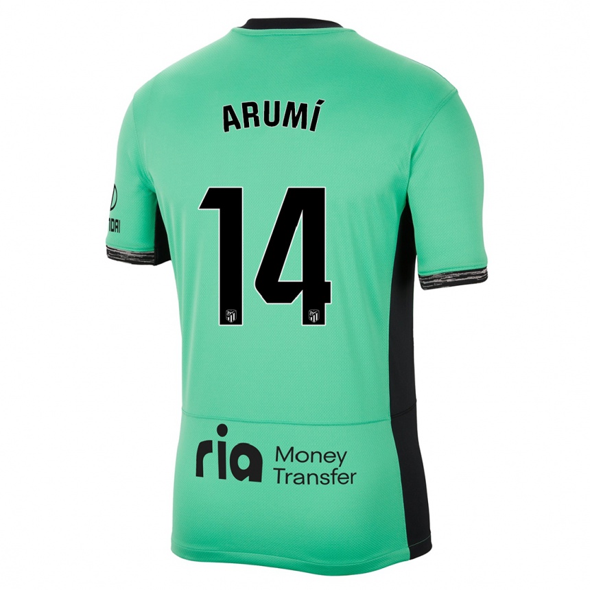 Niño Fútbol Camiseta Joel Arumí #14 Primavera Verde Equipación Tercera 2023/24