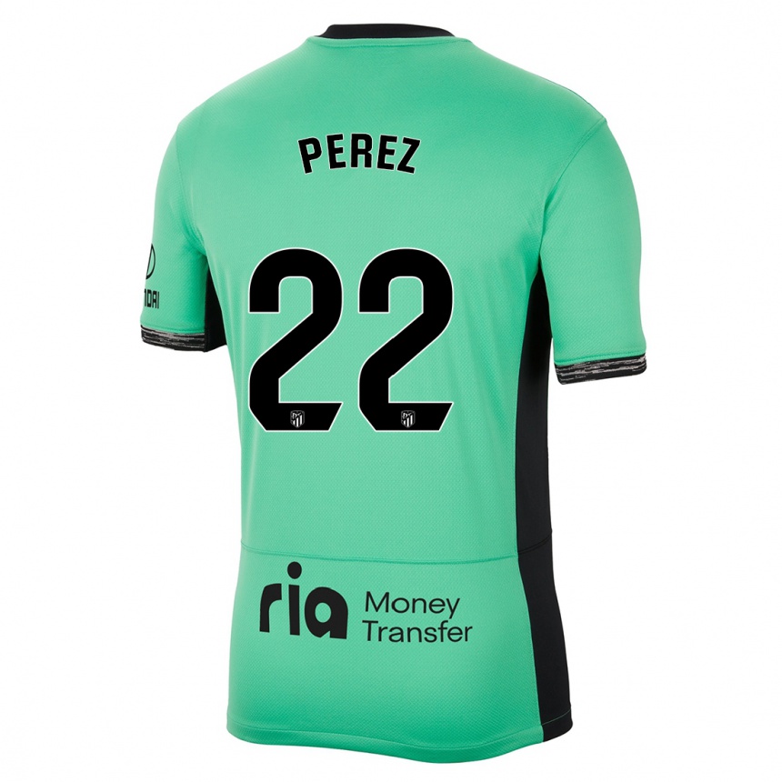 Niño Fútbol Camiseta Pablo Pérez #22 Primavera Verde Equipación Tercera 2023/24