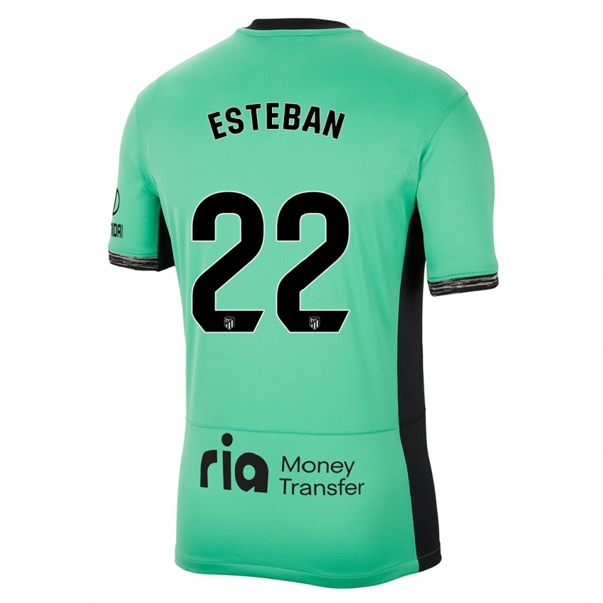 Niño Fútbol Camiseta Paco Esteban #22 Primavera Verde Equipación Tercera 2023/24