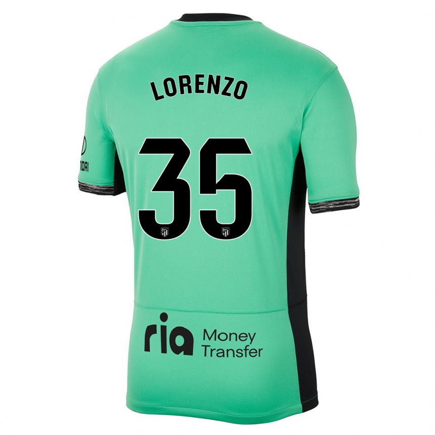 Niño Fútbol Camiseta Diego Lorenzo #35 Primavera Verde Equipación Tercera 2023/24