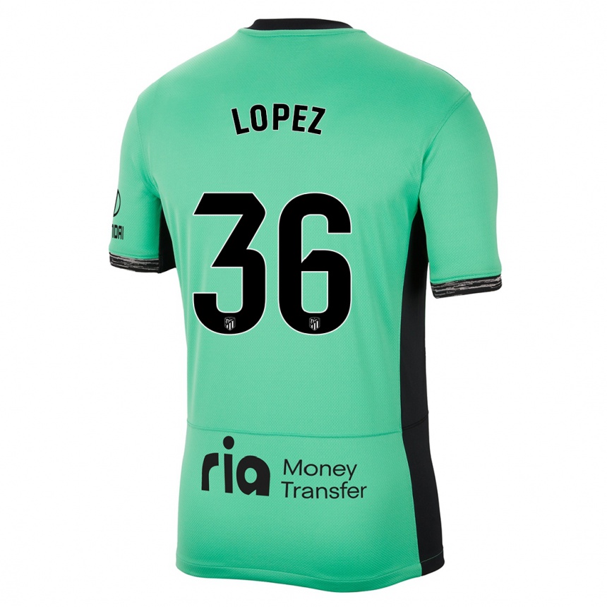 Niño Fútbol Camiseta David Lopez #36 Primavera Verde Equipación Tercera 2023/24