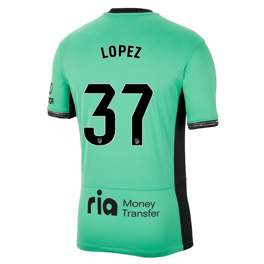 Niño Fútbol Camiseta Alex Lopez #37 Primavera Verde Equipación Tercera 2023/24