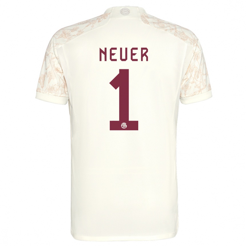 Niño Fútbol Camiseta Manuel Neuer #1 Blanquecino Equipación Tercera 2023/24