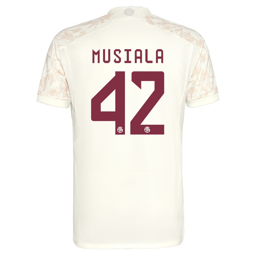 Niño Fútbol Camiseta Jamal Musiala #42 Blanquecino Equipación Tercera 2023/24