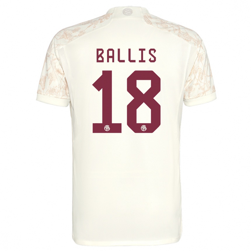 Niño Fútbol Camiseta Benjamin Ballis #18 Blanquecino Equipación Tercera 2023/24