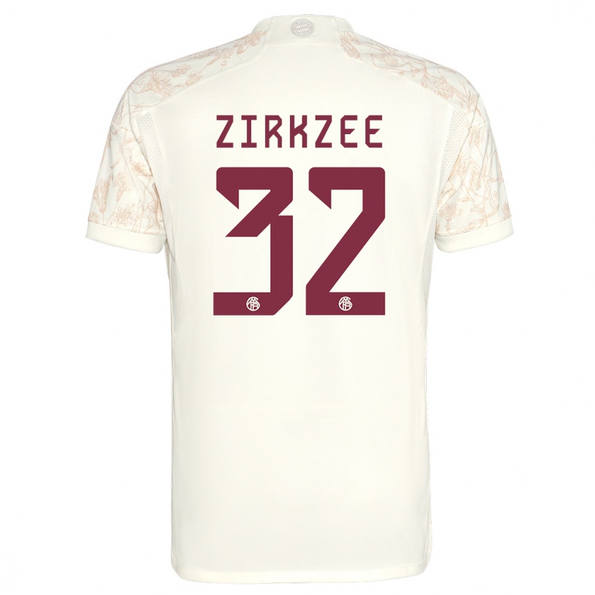 Niño Fútbol Camiseta Joshua Zirkzee #32 Blanquecino Equipación Tercera 2023/24