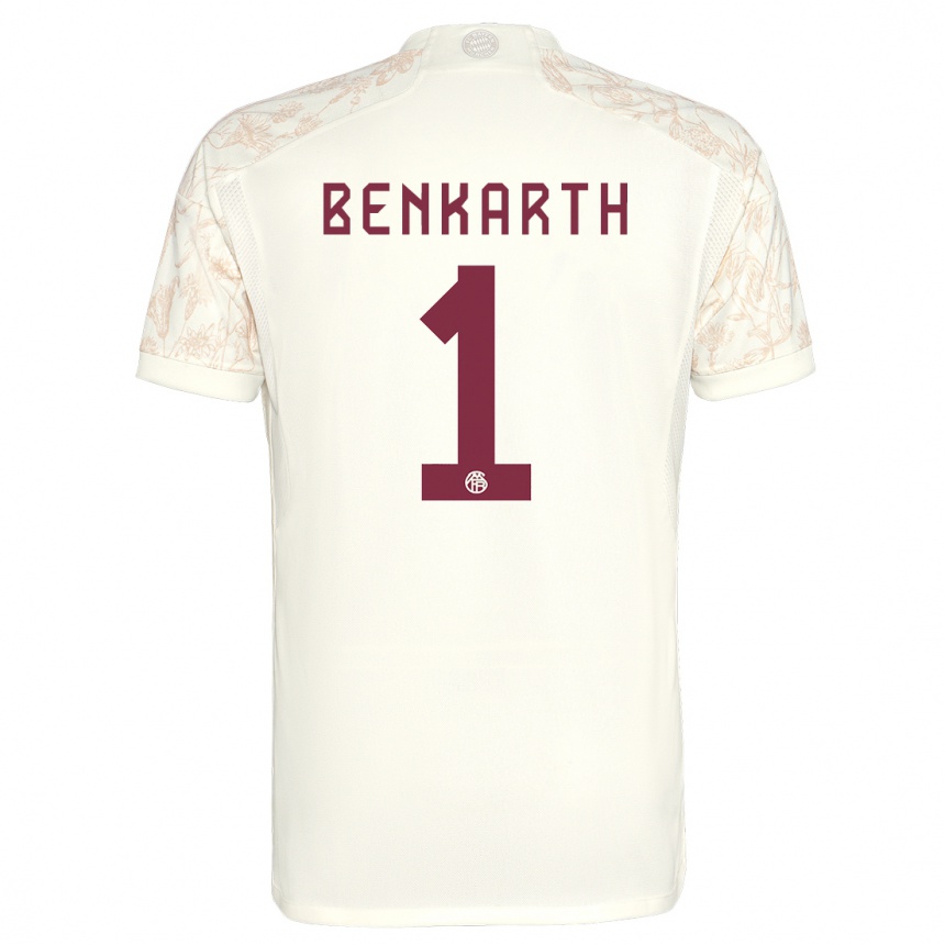 Niño Fútbol Camiseta Laura Benkarth #1 Blanquecino Equipación Tercera 2023/24