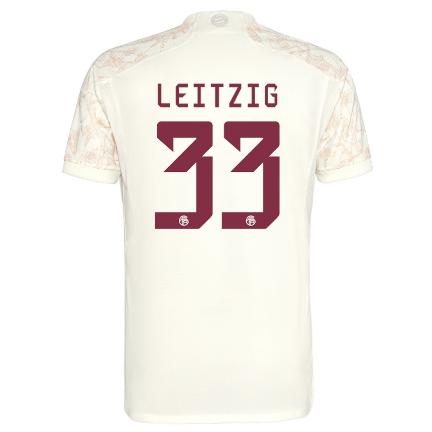 Niño Fútbol Camiseta Janina Leitzig #33 Blanquecino Equipación Tercera 2023/24