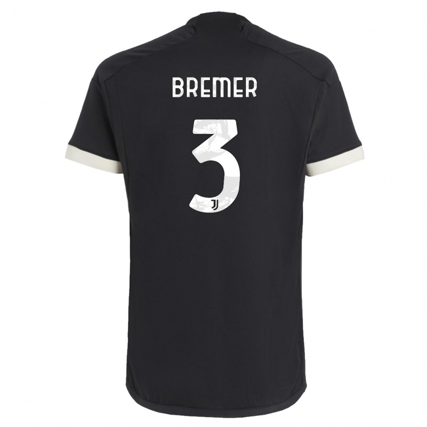 Niño Fútbol Camiseta Bremer #3 Negro Equipación Tercera 2023/24