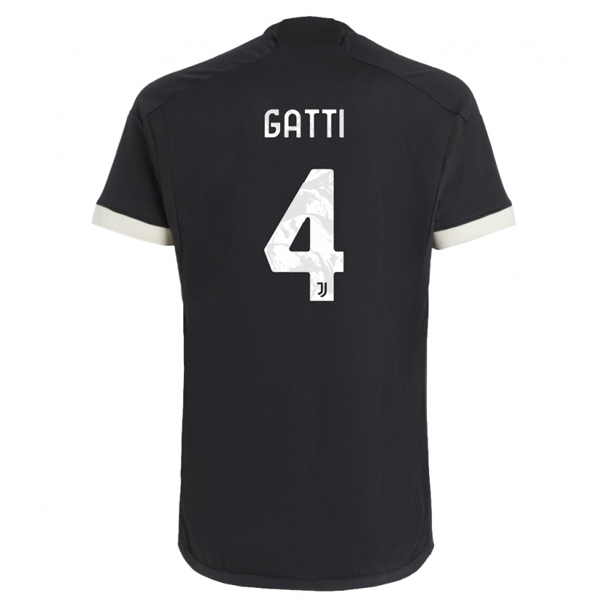 Niño Fútbol Camiseta Federico Gatti #4 Negro Equipación Tercera 2023/24