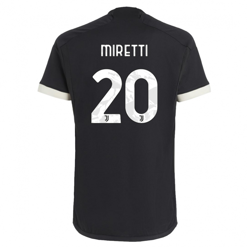 Niño Fútbol Camiseta Fabio Miretti #20 Negro Equipación Tercera 2023/24