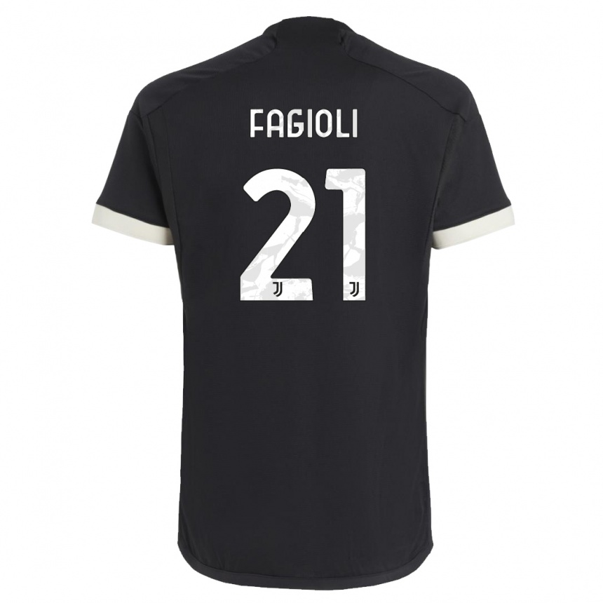 Niño Fútbol Camiseta Nicolo Fagioli #21 Negro Equipación Tercera 2023/24