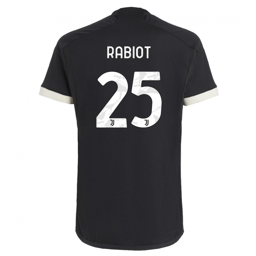 Niño Fútbol Camiseta Adrien Rabiot #25 Negro Equipación Tercera 2023/24