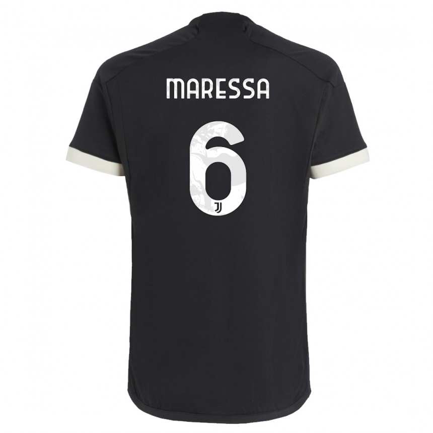 Niño Fútbol Camiseta Tommaso Maressa #6 Negro Equipación Tercera 2023/24