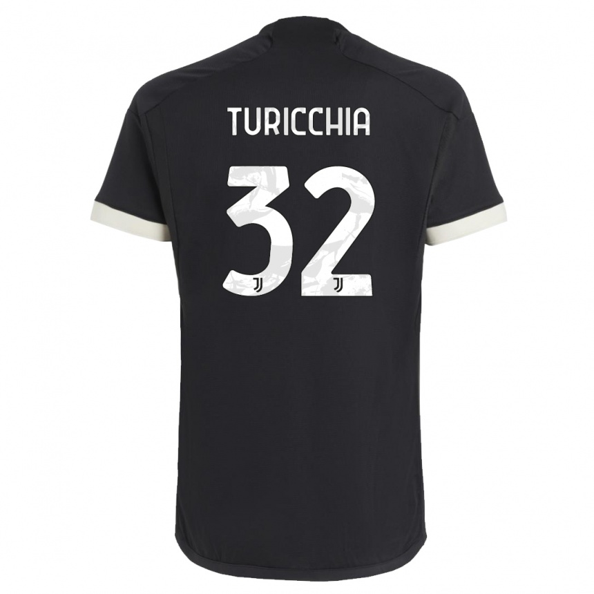 Niño Fútbol Camiseta Riccardo Turicchia #32 Negro Equipación Tercera 2023/24