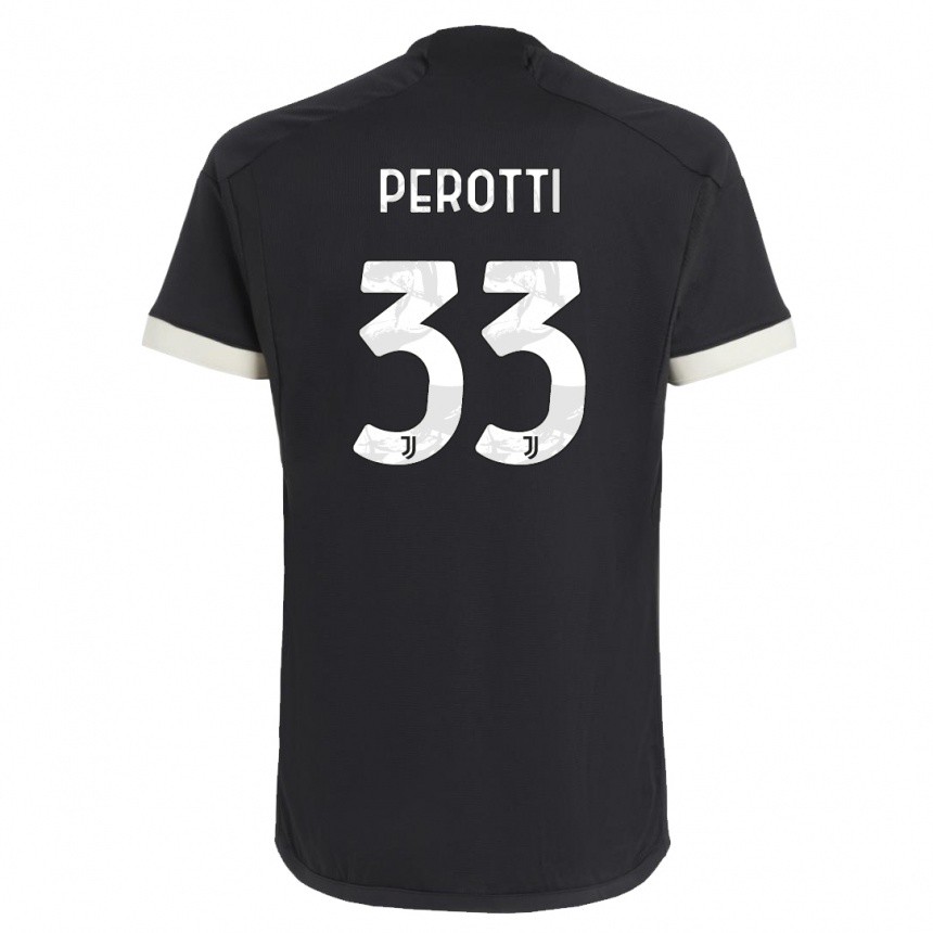 Niño Fútbol Camiseta Clemente Perotti #33 Negro Equipación Tercera 2023/24