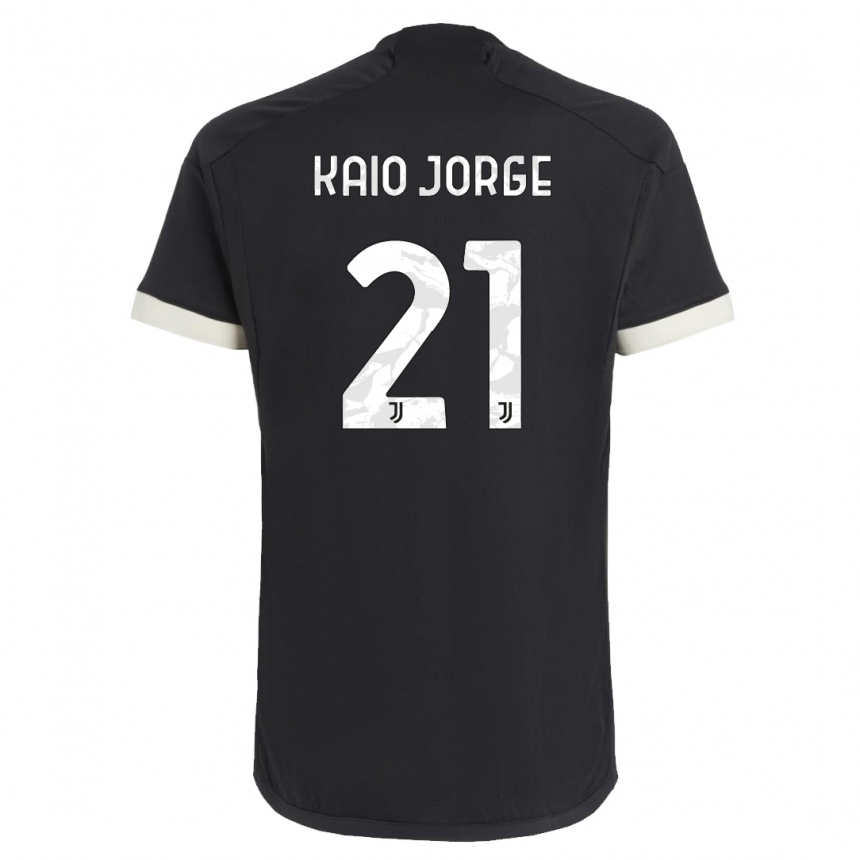 Niño Fútbol Camiseta Kaio Jorge #21 Negro Equipación Tercera 2023/24