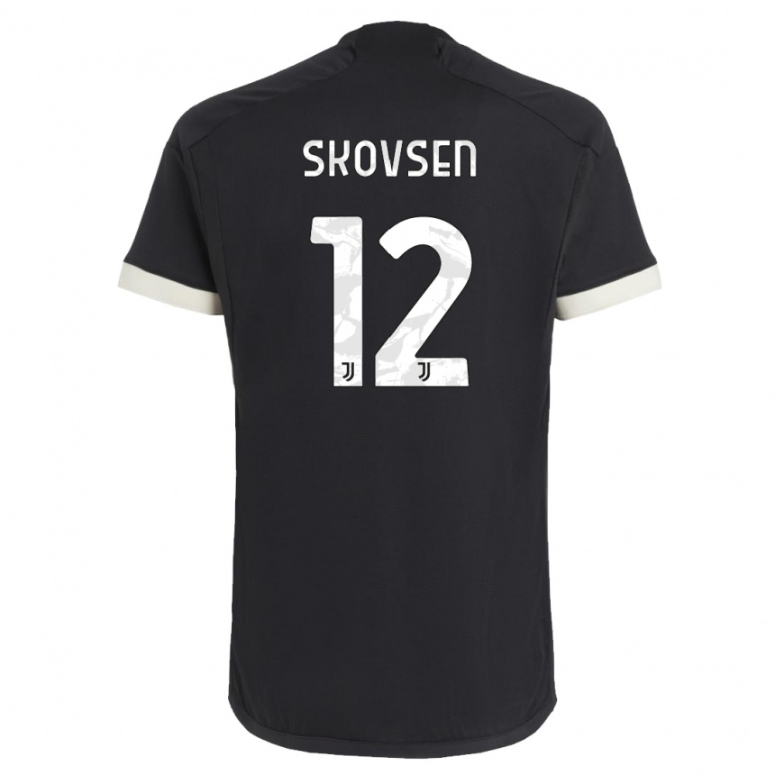 Niño Fútbol Camiseta Matilde Lundorf Skovsen #12 Negro Equipación Tercera 2023/24