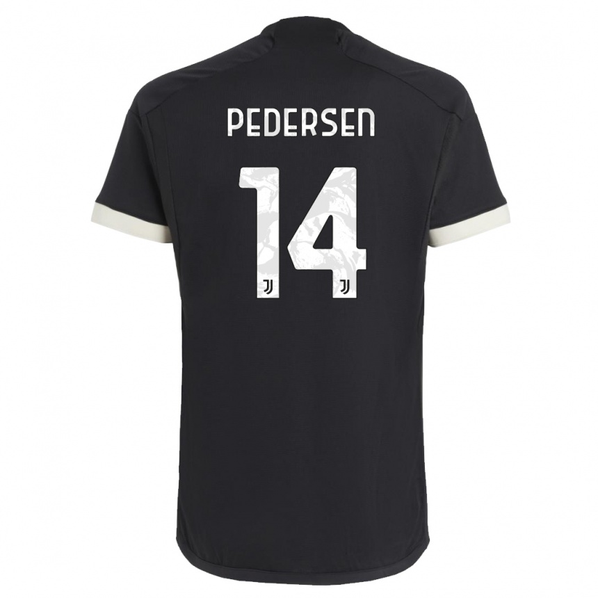 Niño Fútbol Camiseta Sofie Junge Pedersen #14 Negro Equipación Tercera 2023/24