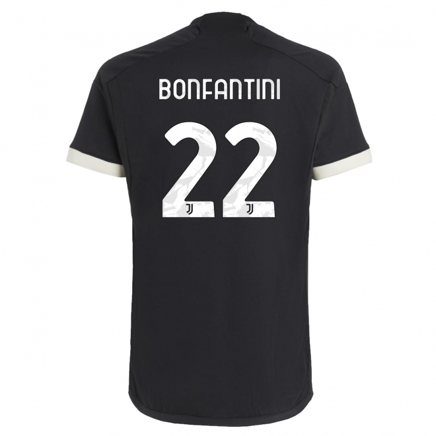 Niño Fútbol Camiseta Agnese Bonfantini #22 Negro Equipación Tercera 2023/24