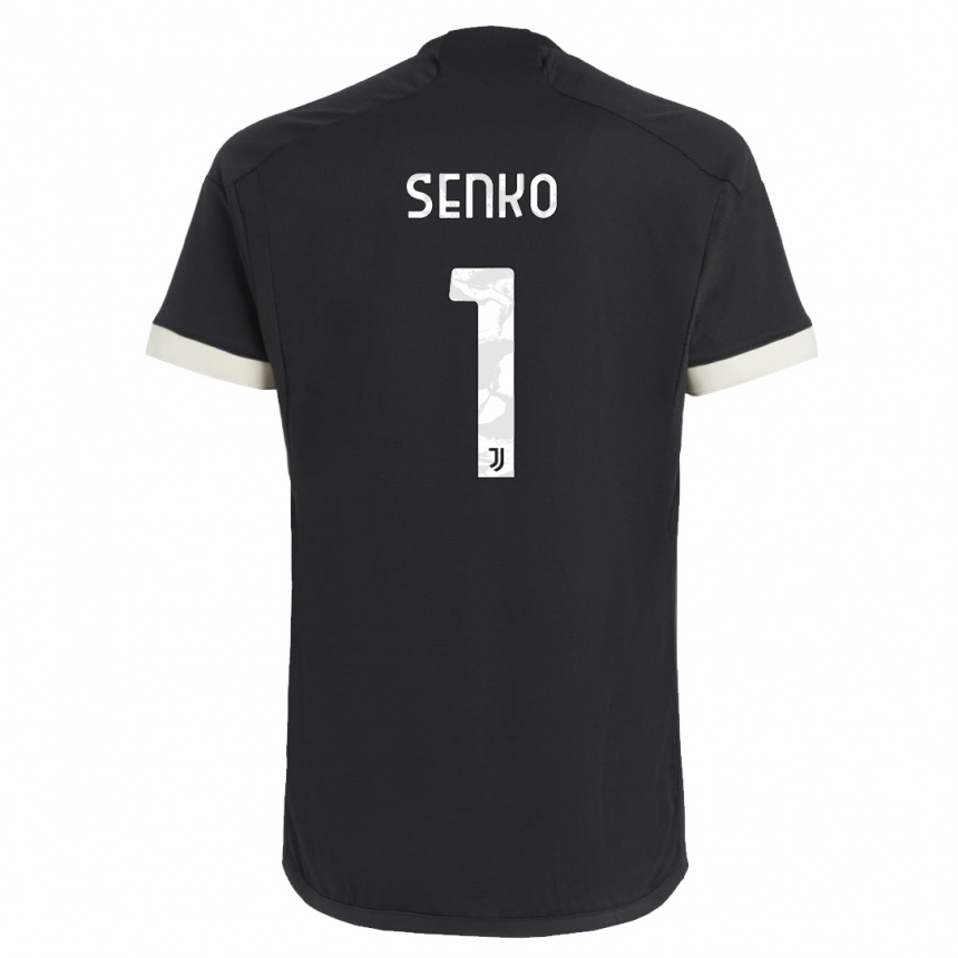 Niño Fútbol Camiseta Zsombor Senko #1 Negro Equipación Tercera 2023/24