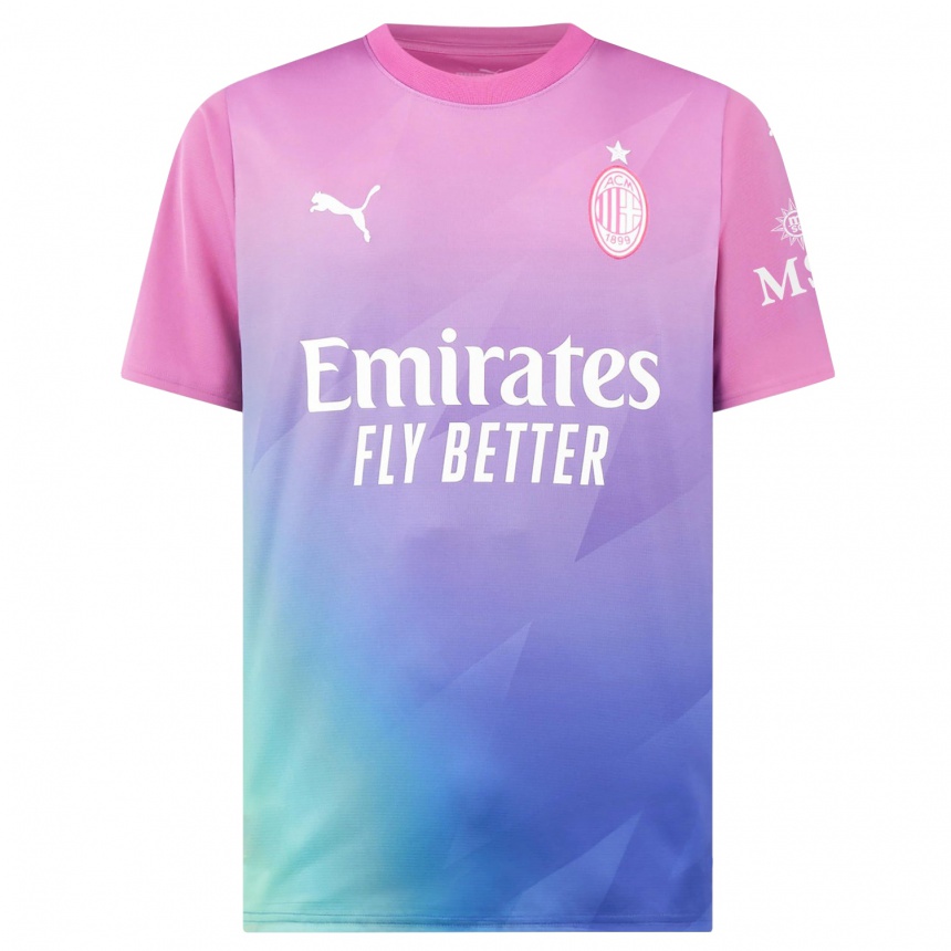 Niño Fútbol Camiseta Mattia Caldara #30 Rosado Morado Equipación Tercera 2023/24