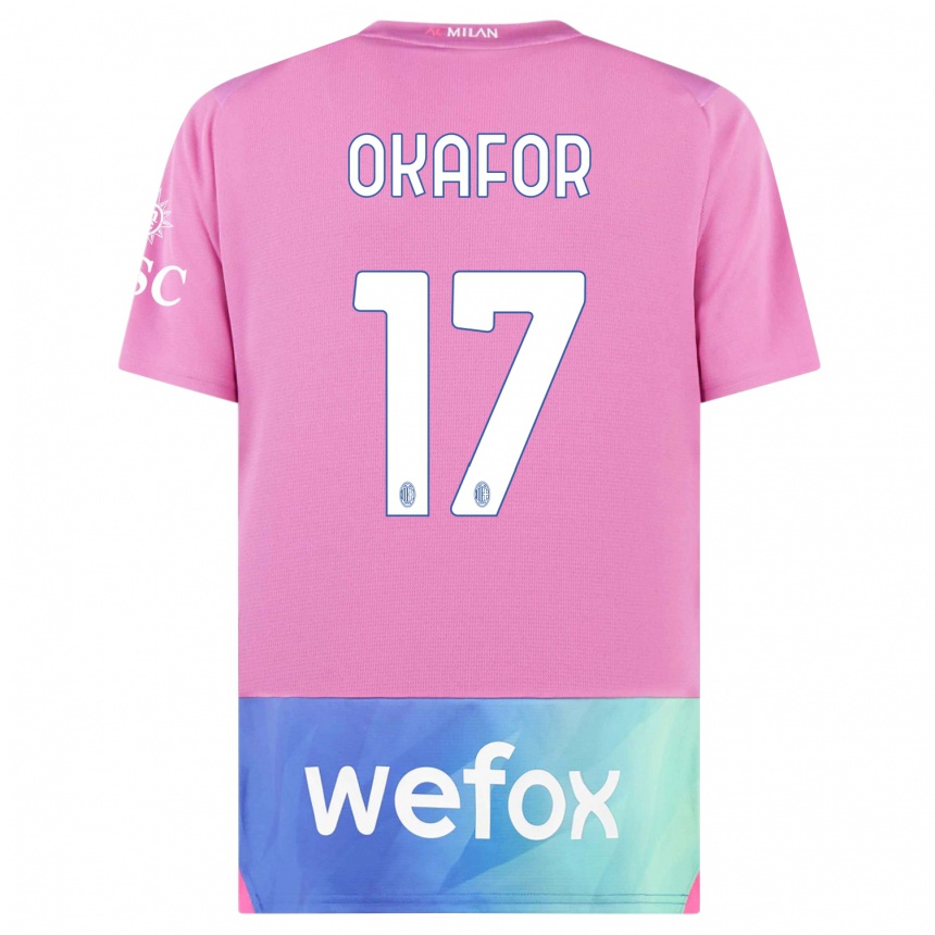 Niño Fútbol Camiseta Noah Okafor #17 Rosado Morado Equipación Tercera 2023/24