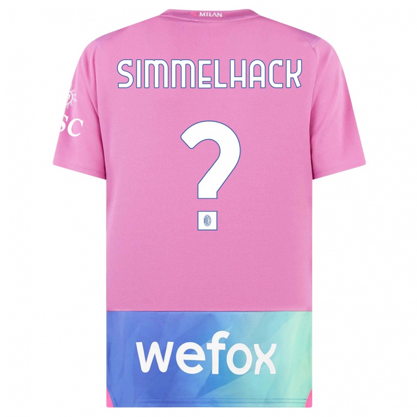 Niño Fútbol Camiseta Alexander Simmelhack #0 Rosado Morado Equipación Tercera 2023/24