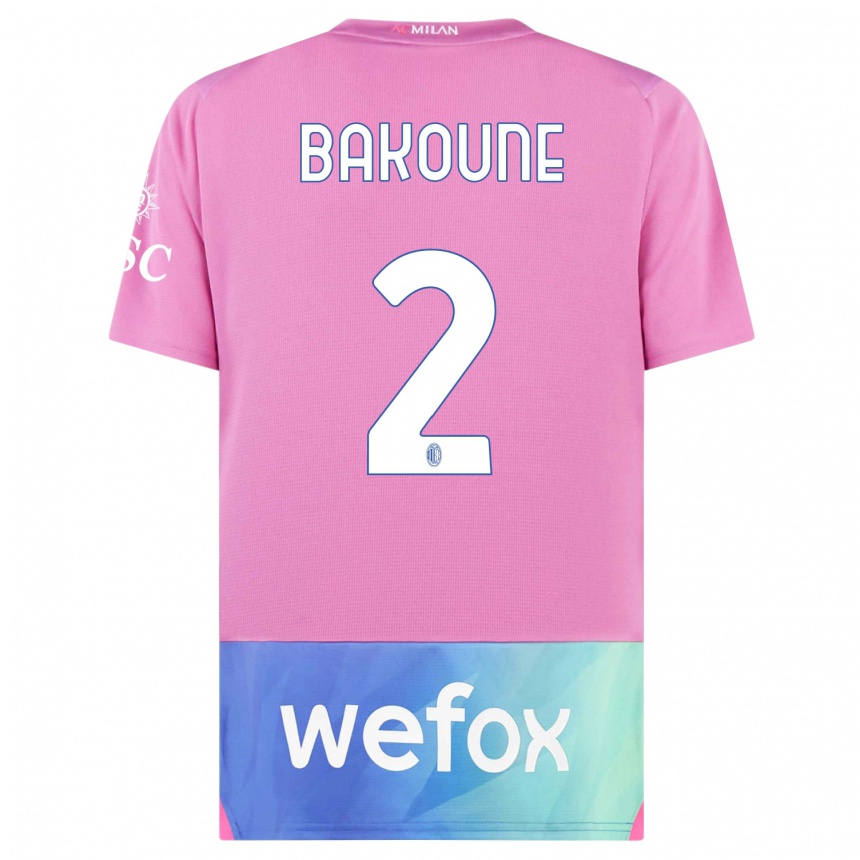 Niño Fútbol Camiseta Adam Bakoune #2 Rosado Morado Equipación Tercera 2023/24