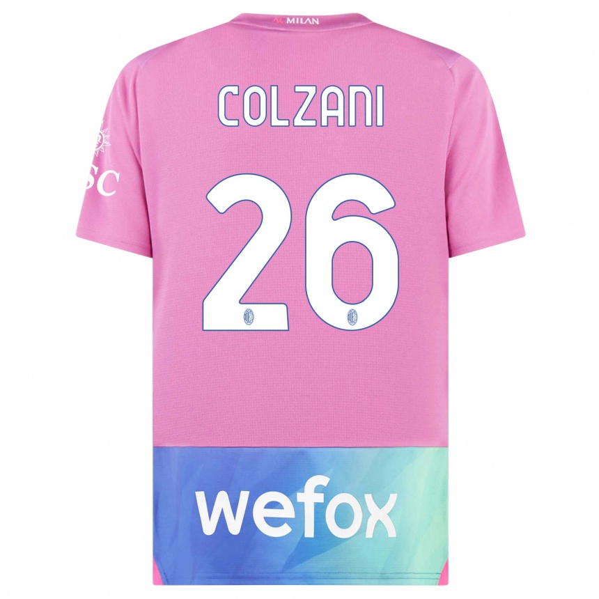 Niño Fútbol Camiseta Edoardo Colzani #26 Rosado Morado Equipación Tercera 2023/24