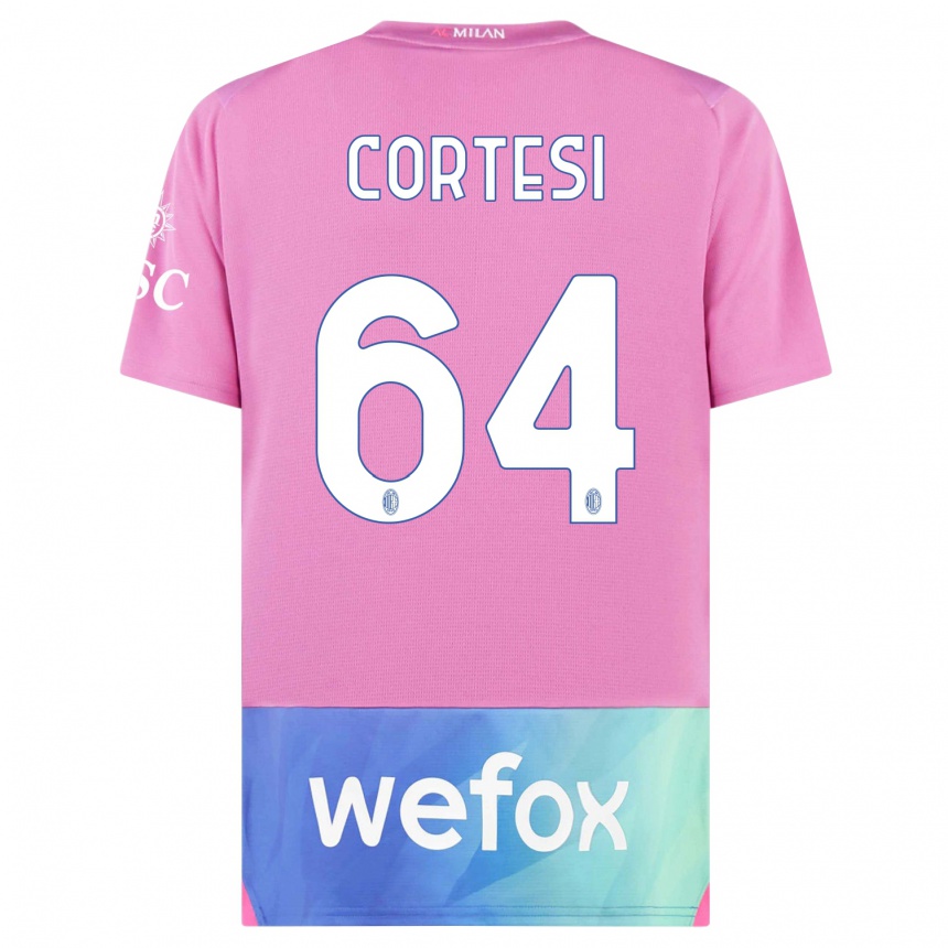 Niño Fútbol Camiseta Selena Cortesi #64 Rosado Morado Equipación Tercera 2023/24