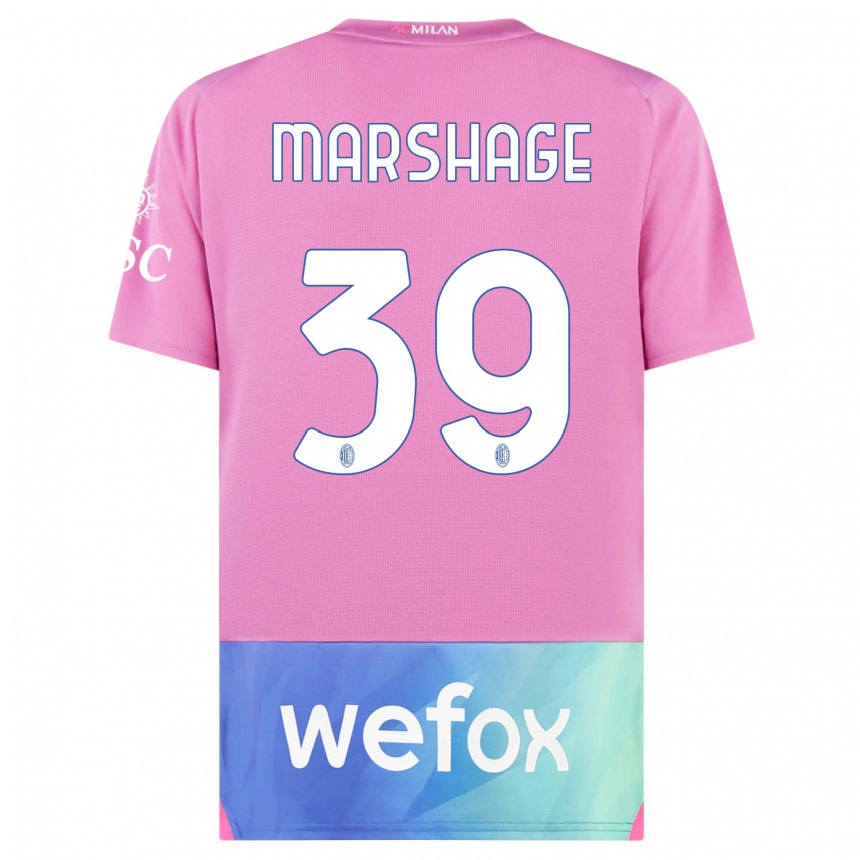 Niño Fútbol Camiseta Wilgot Marshage #39 Rosado Morado Equipación Tercera 2023/24