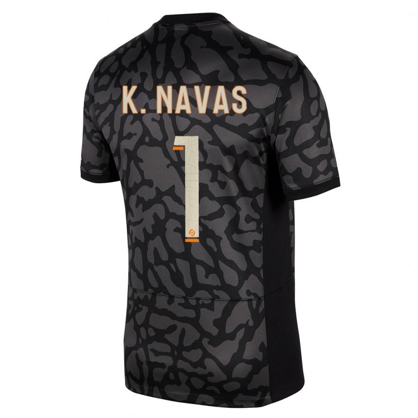 Niño Fútbol Camiseta Keylor Navas #1 Negro Equipación Tercera 2023/24