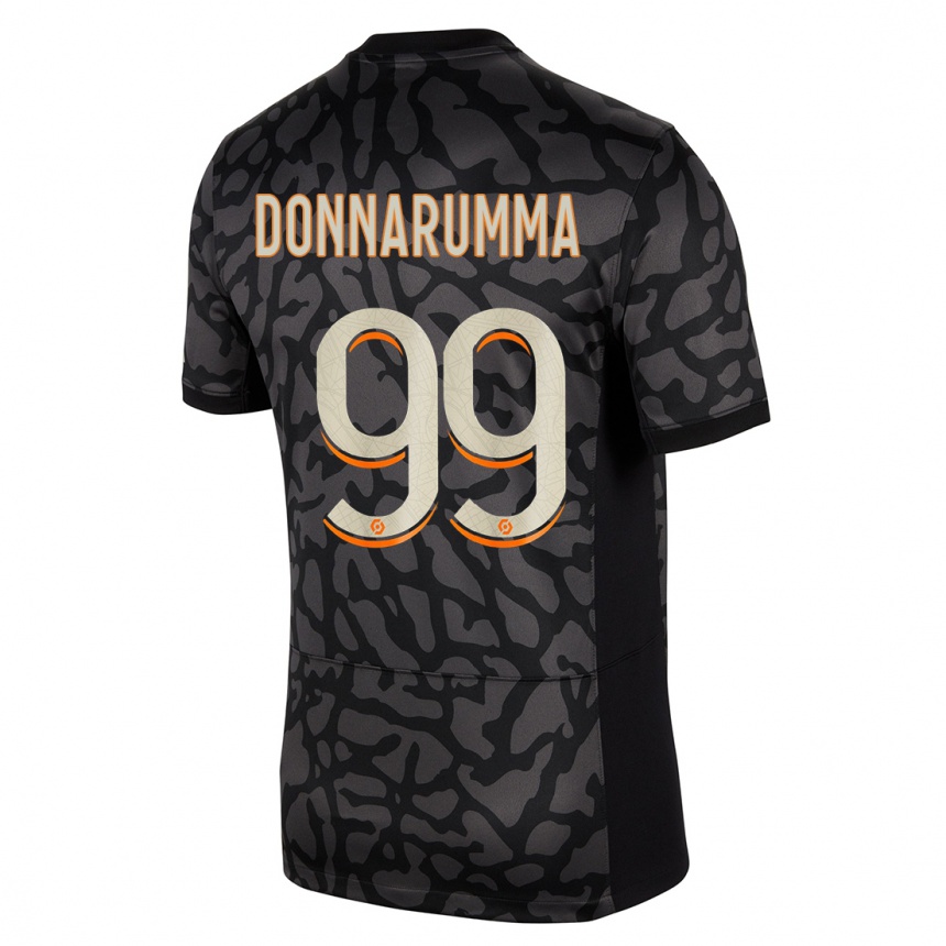Niño Fútbol Camiseta Gianluigi Donnarumma #99 Negro Equipación Tercera 2023/24
