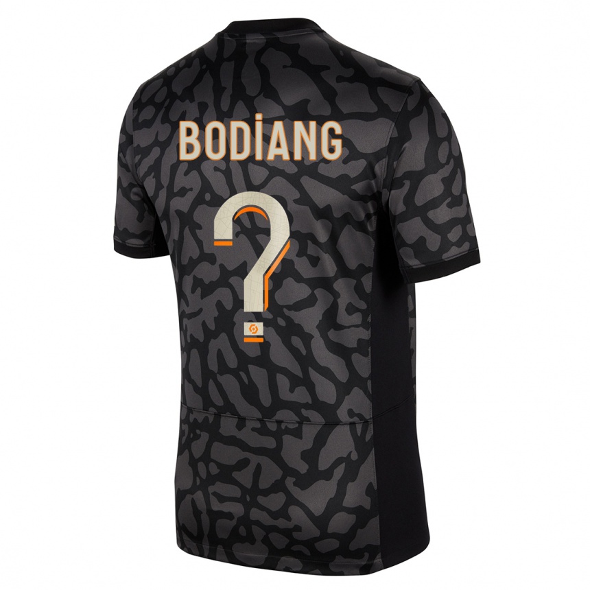 Niño Fútbol Camiseta Moutanabi Bodiang #0 Negro Equipación Tercera 2023/24