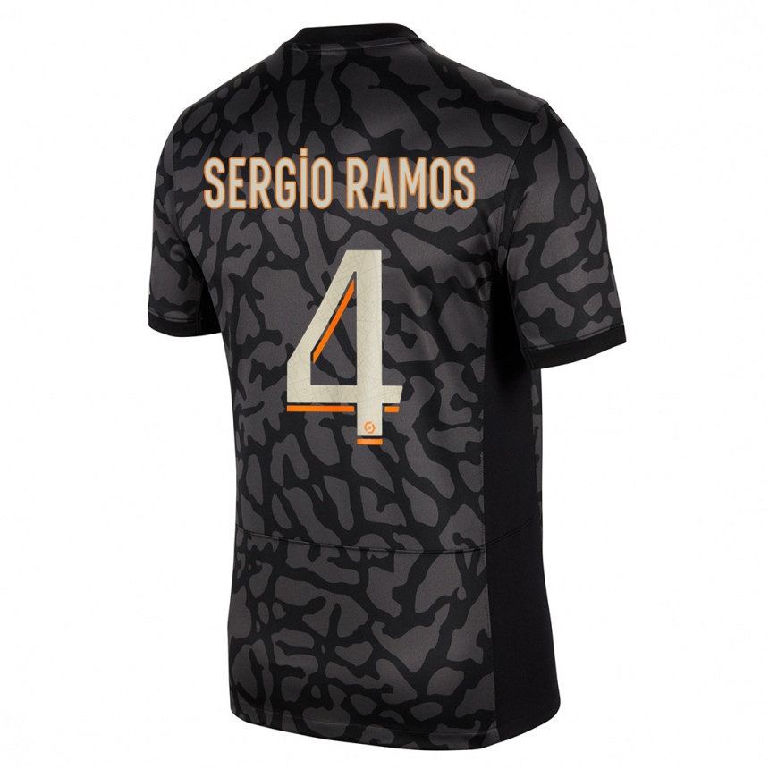 Niño Fútbol Camiseta Sergio Ramos #4 Negro Equipación Tercera 2023/24