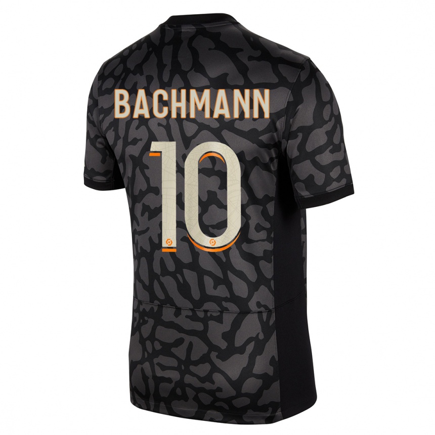 Niño Fútbol Camiseta Ramona Bachmann #10 Negro Equipación Tercera 2023/24