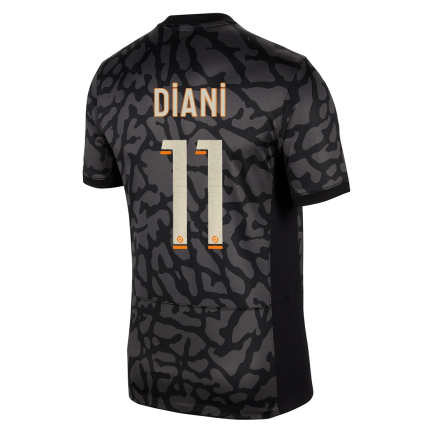 Niño Fútbol Camiseta Kadidiatou Diani #11 Negro Equipación Tercera 2023/24