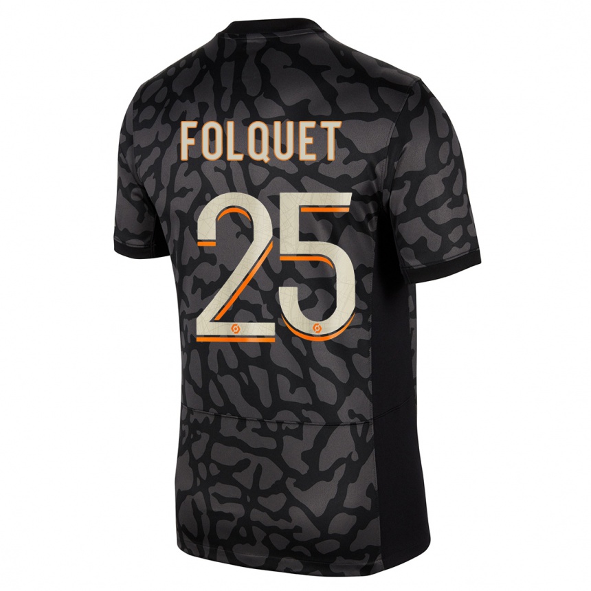 Niño Fútbol Camiseta Magnaba Folquet #25 Negro Equipación Tercera 2023/24