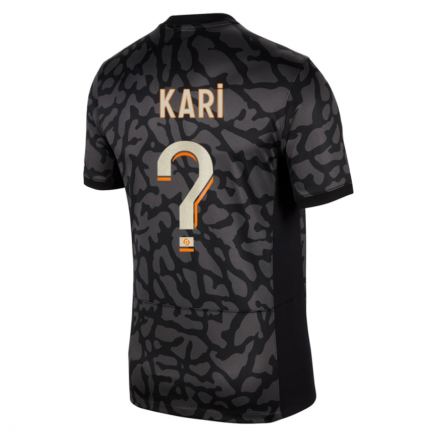 Niño Fútbol Camiseta Ayman Kari #0 Negro Equipación Tercera 2023/24