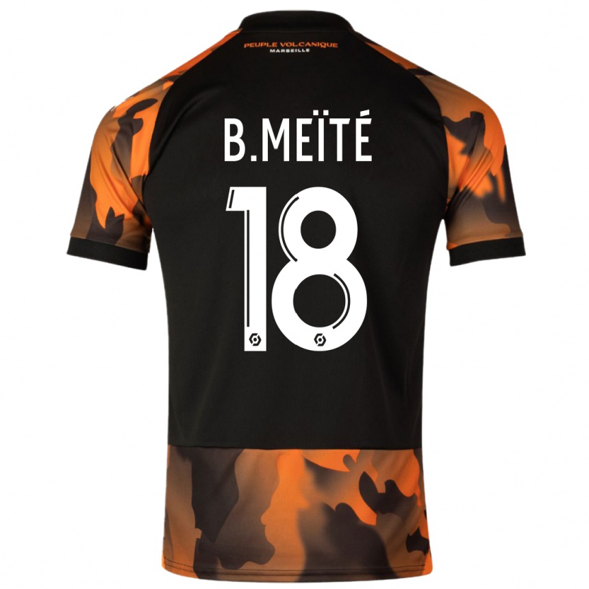 Niño Fútbol Camiseta Bamo Meïté #18 Negro Naranja Equipación Tercera 2023/24