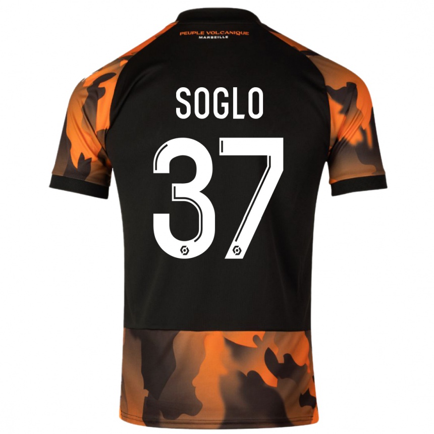 Niño Fútbol Camiseta Emran Soglo #37 Negro Naranja Equipación Tercera 2023/24