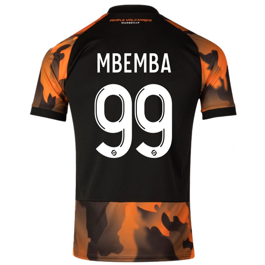 Niño Fútbol Camiseta Chancel Mbemba #99 Negro Naranja Equipación Tercera 2023/24