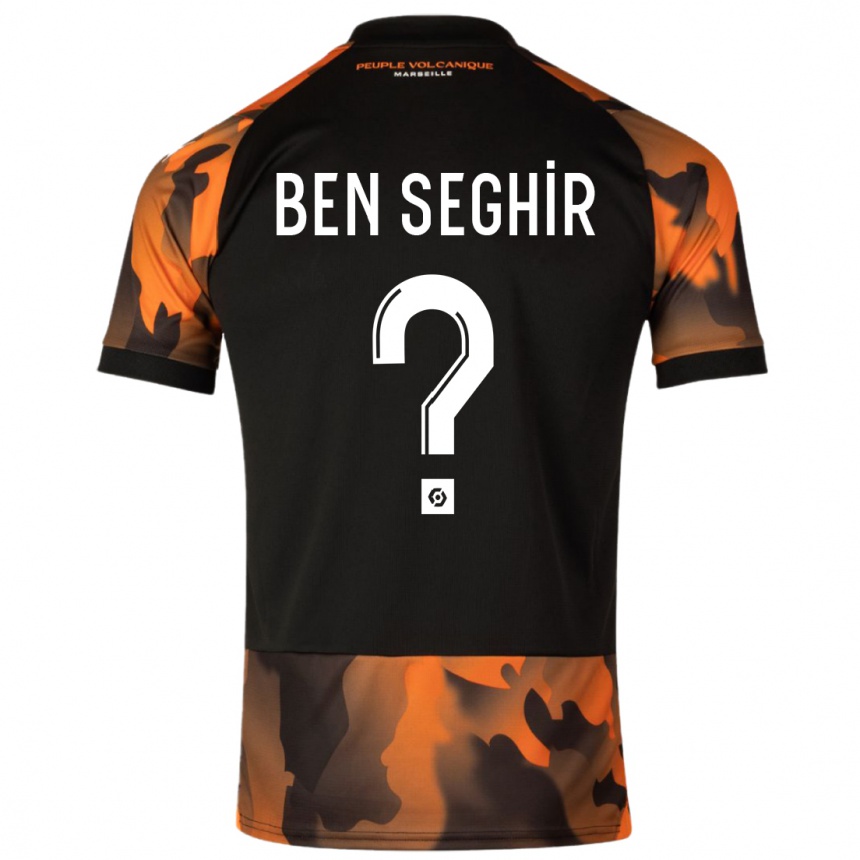 Niño Fútbol Camiseta Salim Ben Seghir #0 Negro Naranja Equipación Tercera 2023/24