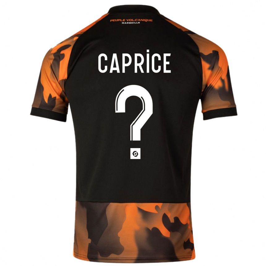 Niño Fútbol Camiseta Amay Caprice #0 Negro Naranja Equipación Tercera 2023/24